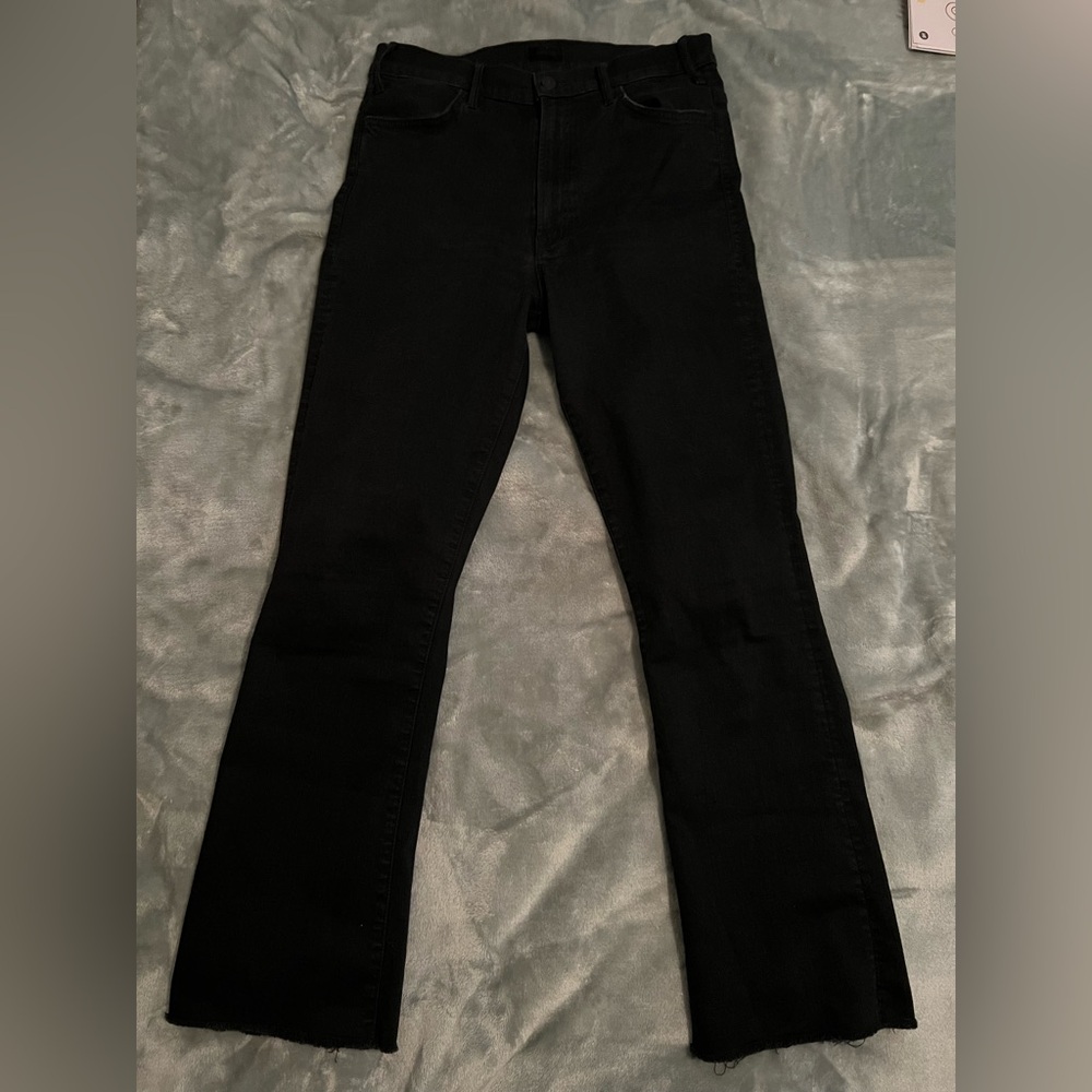 MOTHER Black Flare Wide Leg Jeans size 30. 27 inseam